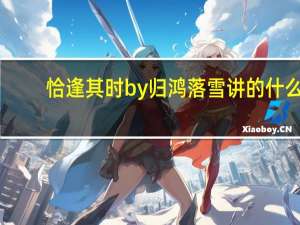 恰逢其时by归鸿落雪讲的什么