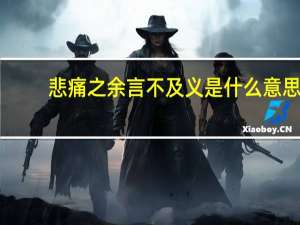 悲痛之余言不及义是什么意思