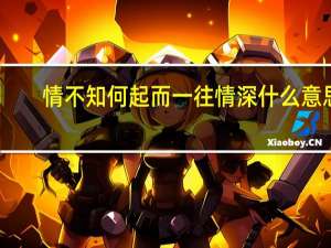 情不知何起而一往情深什么意思