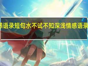 情感语录短句水不试不知深浅 情感语录短句七字