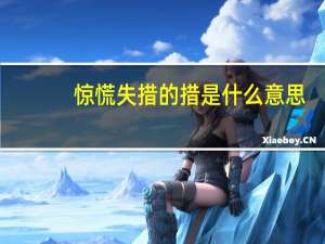 惊慌失措的措是什么意思