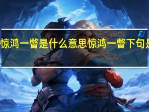 惊鸿一瞥是什么意思 惊鸿一瞥下句是什么