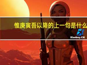 惟庚寅吾以降的上一句是什么