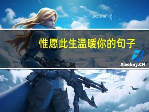 惟愿此生温暖你的句子