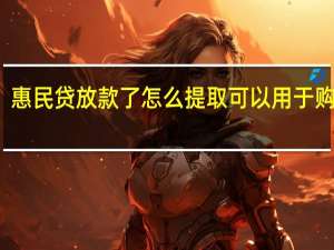 惠民贷放款了怎么提取 可以用于购房吗？