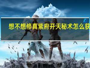 想不想修真紫府开天秘术怎么获得