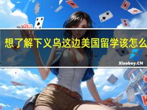 想了解下义乌这边美国留学该怎么办理