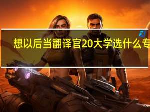 想以后当翻译官 大学选什么专业