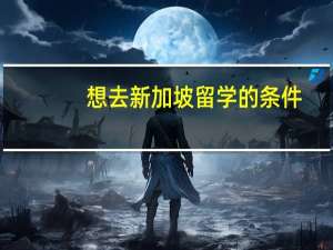 想去新加坡留学的条件