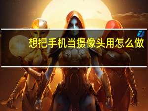 想把手机当摄像头用怎么做