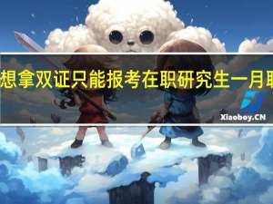 想拿双证只能报考在职研究生一月联考吗