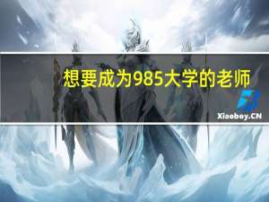 想要成为985大学的老师，需要有哪些资格才可以