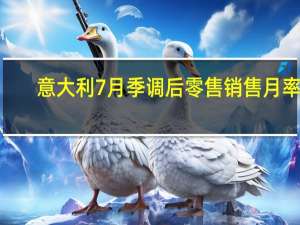 意大利7月季调后零售销售月率 0.4%预期0.20%前值-0.20%；意大利7月零售销售年率 2.7%前值3.60%