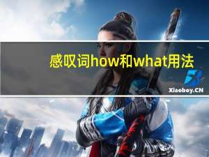 感叹词how和what用法