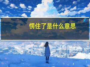 愣住了是什么意思