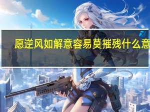 愿逆风如解意容易莫摧残什么意思