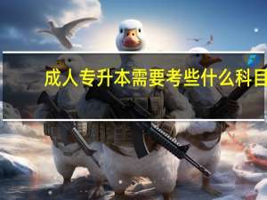 成人专升本需要考些什么科目