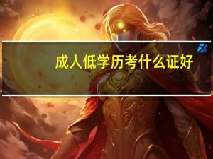 成人低学历考什么证好