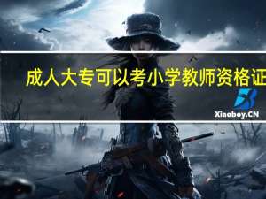 成人大专可以考小学教师资格证吗