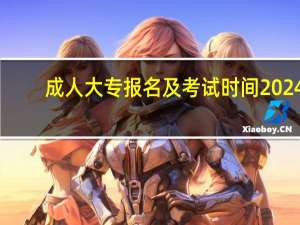 成人大专报名及考试时间2024