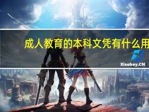 成人教育的本科文凭有什么用