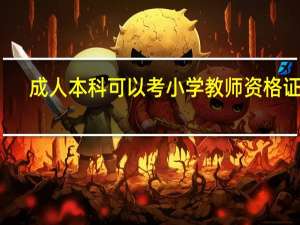 成人本科可以考小学教师资格证吗