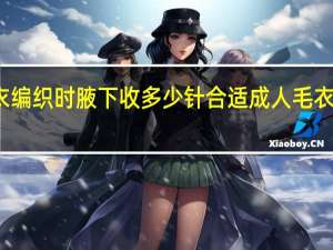 成人毛衣编织时腋下收多少针合适 成人毛衣编织实例详解