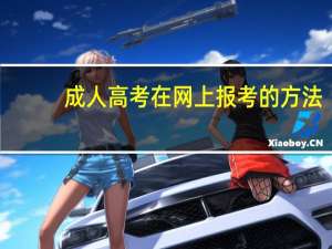 成人高考在网上报考的方法
