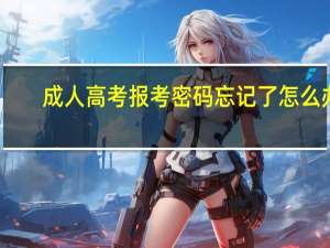 成人高考报考密码忘记了怎么办