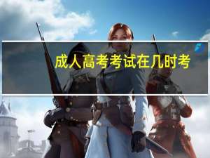 成人高考考试在几时考