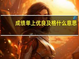 成绩单上优良及格什么意思