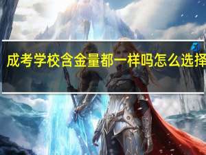 成考学校含金量都一样吗 怎么选择院校