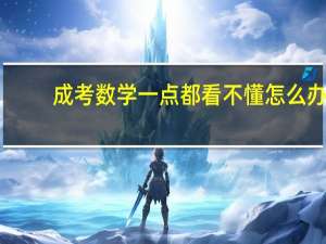 成考数学一点都看不懂怎么办