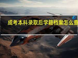 成考本科录取后学籍档案怎么查询