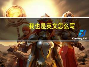 我也是英文怎么写