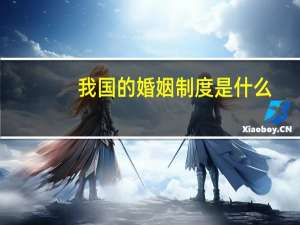 我国的婚姻制度是什么