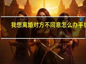 我想离婚对方不同意怎么办手续