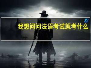 我想问问法语考试就考什么