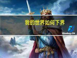 我的世界如何下界