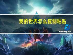 我的世界怎么复制粘贴