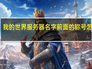 我的世界服务器名字前面的称号怎么搞（我的世界服务器称号指令）