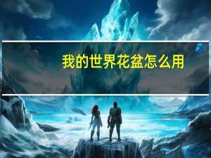 我的世界花盆怎么用