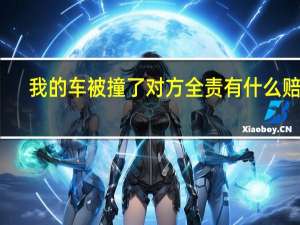 我的车被撞了对方全责有什么赔偿