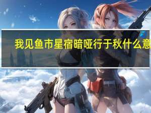我见鱼市星宿暗哑行于秋什么意思