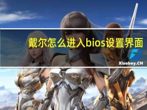 戴尔怎么进入bios设置界面