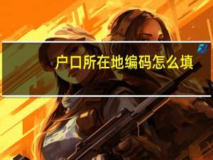 户口所在地编码怎么填