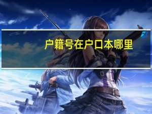 户籍号在户口本哪里