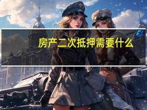 房产二次抵押需要什么