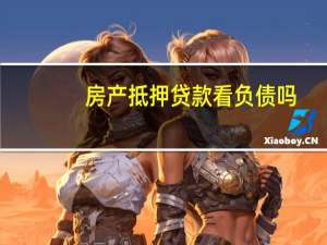 房产抵押贷款看负债吗
