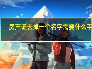 房产证去掉一个名字需要什么手续